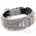 rhinestone leather dog collars for middle big dogs